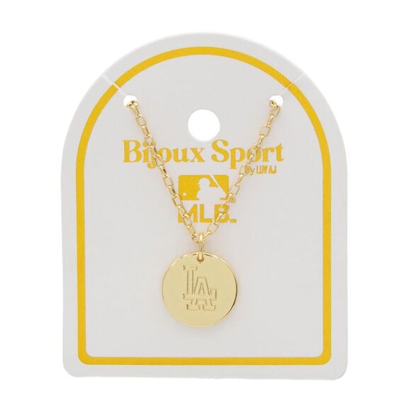 Bijoux Sport by Luv Aj MLB Gold Plated Brass Round Coin Necklace - LA Dodgers - Picture 1 of 2